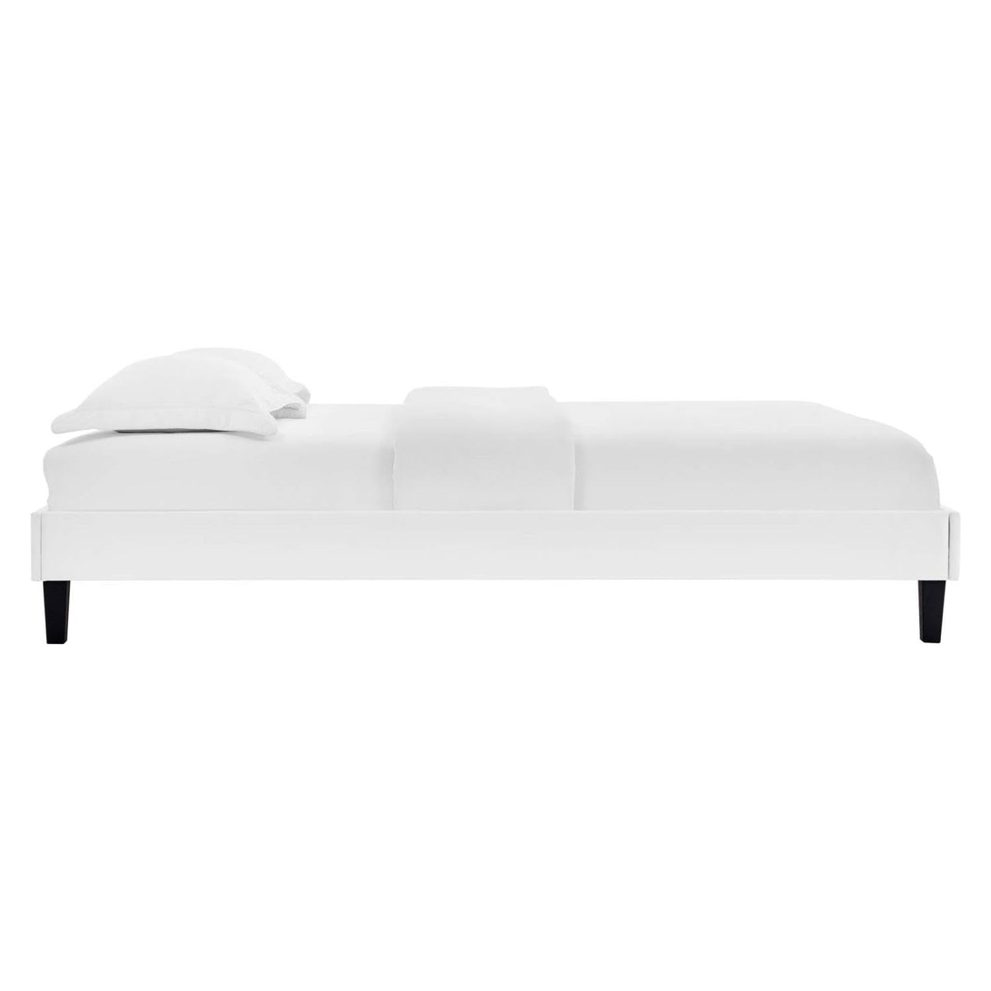 Bed | CasaFoyer Reign Performance Velvet Twin Platform Bed Frame | Durable Upholstered Bed with Sturdy Side Rails | Black Wood Legs | Twin Headboard Compatible | Assembly Required | 800 lbs Weight Capacity | casafoyer.myshopify.com