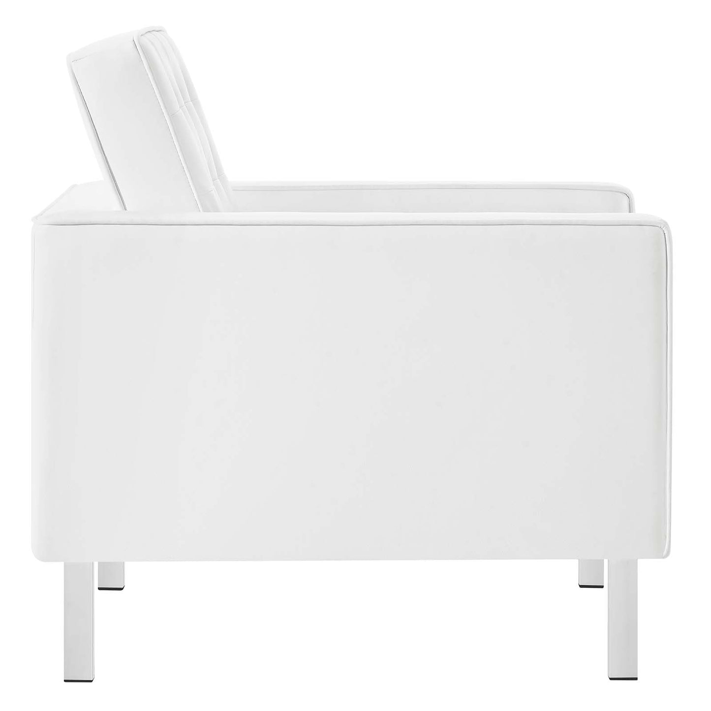 kitchen and dining room sets | CasaFoyer Loft Tufted Faux Leather Accent Armchair Set of 2 | Modern Design | Button Tufting | Stainless Steel Frame | Silver Legs | 300 lb Weight Capacity | casafoyer.myshopify.com
