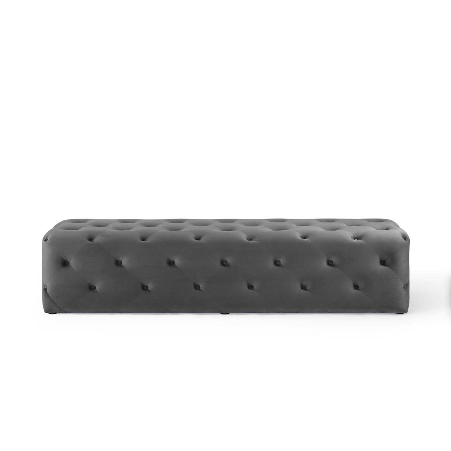 ottomans | CasaFoyer Amour 72 Tufted Button Entryway Bench | Stain-Resistant Velvet | Comfortable Seating | Stylish & Sturdy | Supports 550 lbs | Gray | casafoyer.myshopify.com