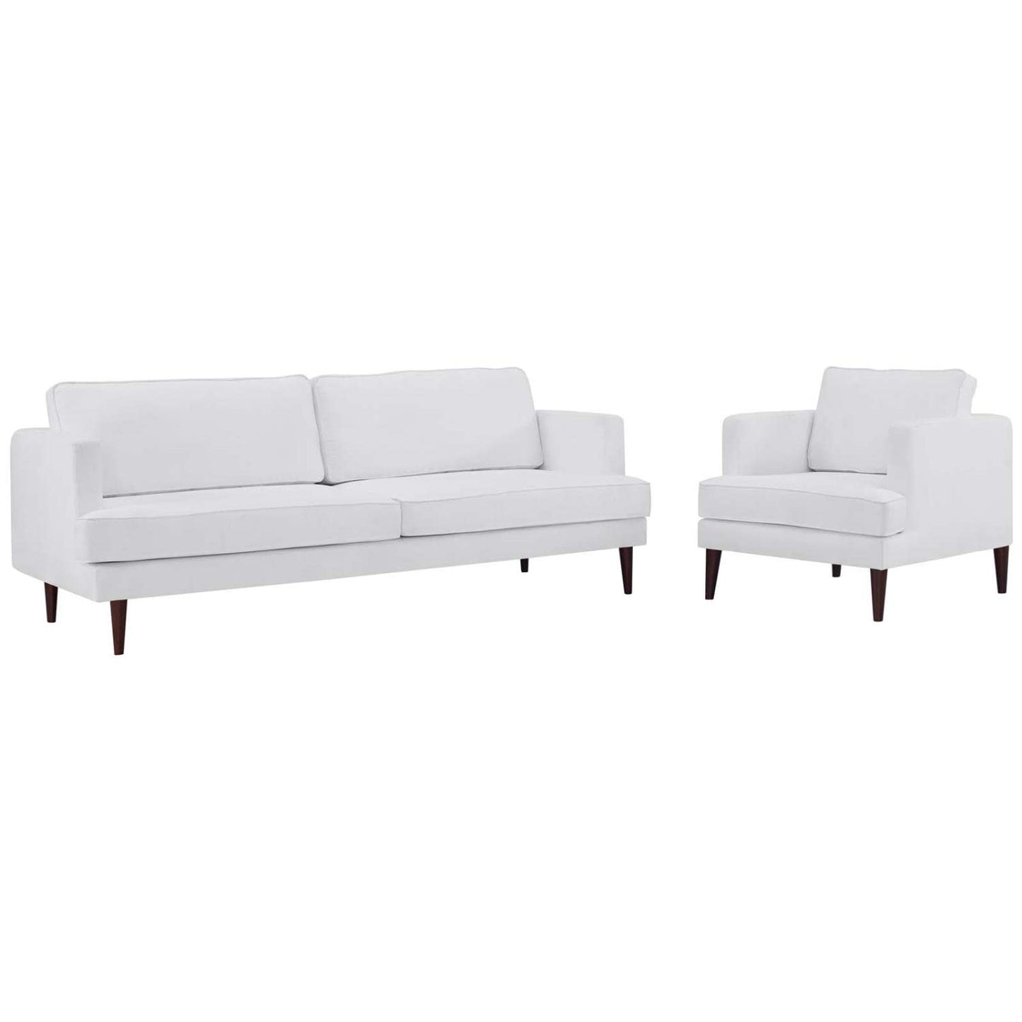 kitchen and dining room sets | CasaFoyer Agile Sofa & Armchair Set | Versatile & Stylish | Mid-Century, Contemporary, Modern | Removable Machine-Washable Covers | Weight Capacity: Sofa 1323 lbs, Armchair 441 lbs | White | casafoyer.myshopify.com