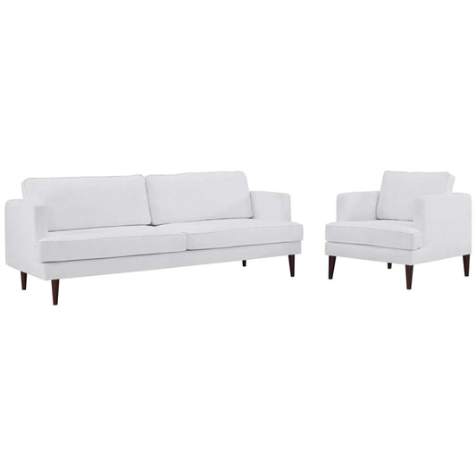 kitchen and dining room sets | CasaFoyer Agile Sofa & Armchair Set | Versatile & Stylish | Mid-Century, Contemporary, Modern | Removable Machine-Washable Covers | Weight Capacity: Sofa 1323 lbs, Armchair 441 lbs | White | casafoyer.myshopify.com