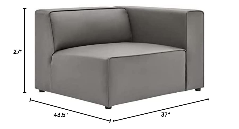 sofas | CasaFoyer Mingle Vegan Leather Right-Arm Chair | Ultimate Comfort & Style | Spacious Seating | Dense Foam Padding | Adjustable | Vegan Leather Upholstery | Modular Sectional Sofa | Gray | casafoyer.myshopify.com