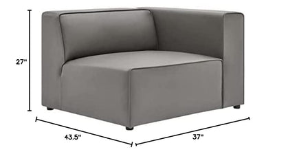 sofas | CasaFoyer Mingle Vegan Leather Right-Arm Chair | Ultimate Comfort & Style | Spacious Seating | Dense Foam Padding | Adjustable | Vegan Leather Upholstery | Modular Sectional Sofa | Gray | casafoyer.myshopify.com