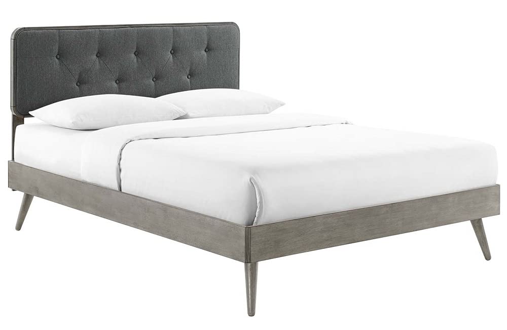adjustable bed bases | CasaFoyer Bridgette Tufted Wood Full Platform Bed | Modern Design | Button Tufted Headboard | Wood Grain Frame | Durable Construction | No Box Spring Needed | casafoyer.myshopify.com