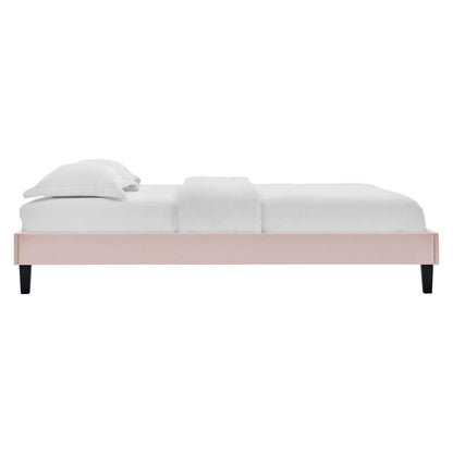 Bed | CasaFoyer Reign Performance Velvet Twin Platform Bed Frame | Stain-Resistant Upholstered | Wood Legs | No Box Spring Needed | 800 lb Weight Capacity | casafoyer.myshopify.com