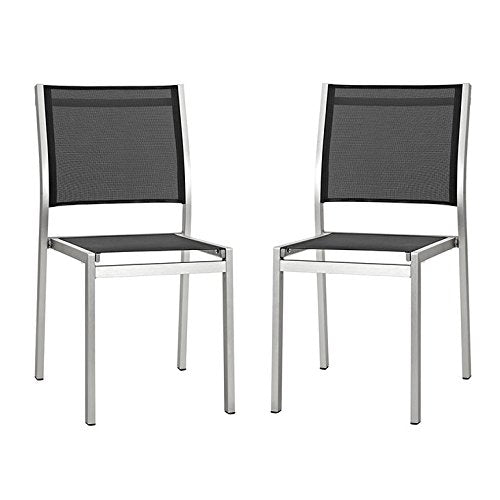 patio bistro sets | CasaFoyer Shore Outdoor Patio Dining Side Chair in Mesh | Sturdy Aluminum Frame | Breathable Textilene | Easy Assembly | Set of 2 | casafoyer.myshopify.com