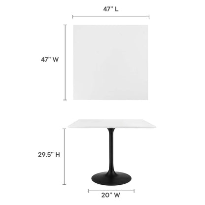 patio dining tables | CasaFoyer Lippa 36 Square Dining Table | Timeless Design | Chip-Resistant Lacquer Finish | Metal Tapered Base | Modernism Icon | casafoyer.myshopify.com