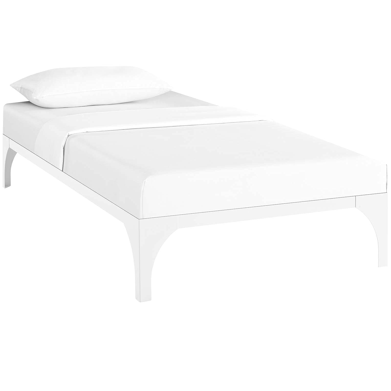 Bed | CasaFoyer Ollie Bed Frame | Slatted Wood Support | Steel Frame | Non-Marking Foot Pads | 1300 lbs Weight Capacity | Modern Design | Twin, White | casafoyer.myshopify.com