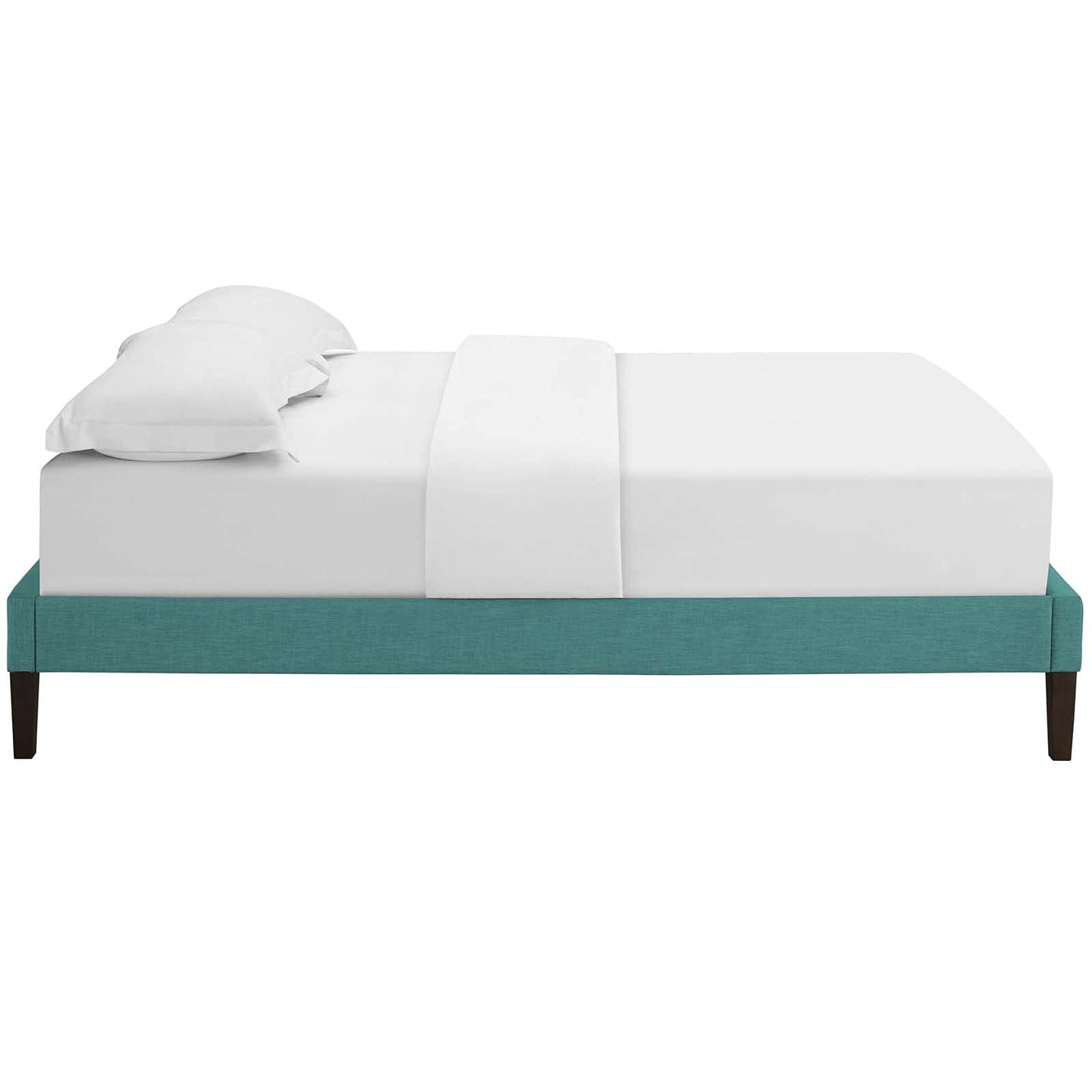 Bed | CasaFoyer  Tessie Platform Bed | Solid Wood Frame | Polyester Upholstery | Tapered Legs | No Box Spring Needed | Memory Foam Compatible | Multiple Headboard Options | casafoyer.myshopify.com