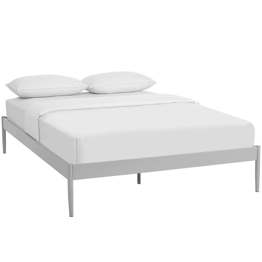 Bed | CasaFoyer  Elsie Queen Bed Frame | Birchwood Support System | Steel Frame | No Boxspring Needed | 1300 lbs Weight Capacity | Modern Design (Gray) | casafoyer.myshopify.com