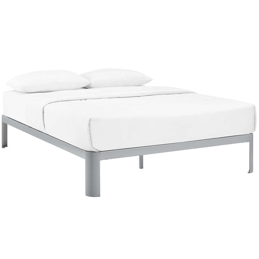 bed frames | CasaFoyer Corinne Bed Frame | Style & Functionality | Slatted Wood Support | Steel Frame | No Boxspring Needed | Supports All Mattress Types | Non-Marking Foot Pads | Reinforced Center Beam | Weight Capacity up to 1300 lbs | Queen Size (Gray) | casafoyer.myshopify.com