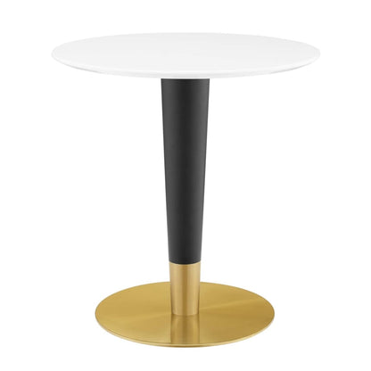 patio dining tables | CasaFoyer Zinque Dining Table | Modern Mid-Century Design | Black & Gold Base | 28 White Coated MDF Top | Easy to Clean | Non-Marking Ring | Assembly Required | casafoyer.myshopify.com