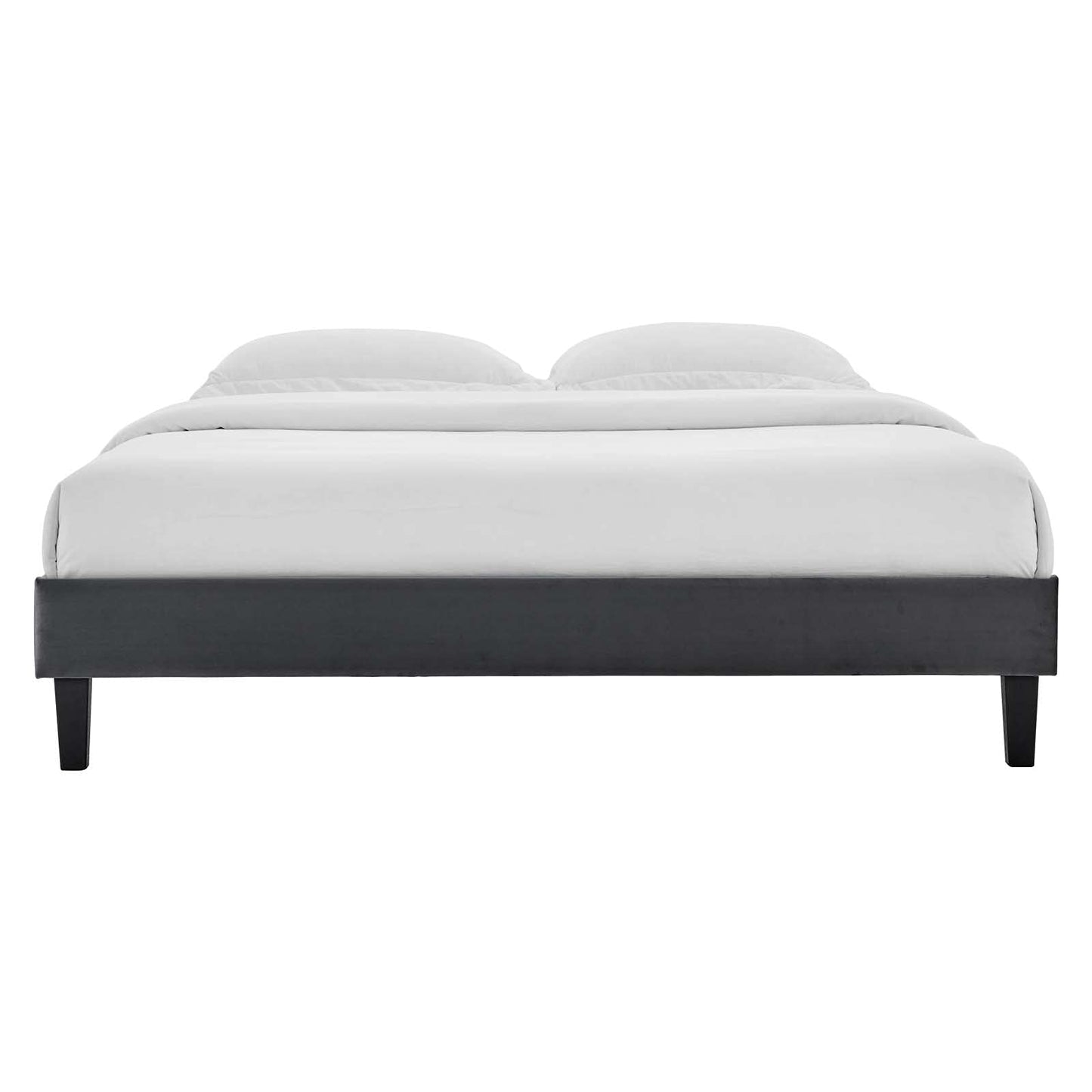 adjustable bed bases | CasaFoyer Reign King Performance Velvet Platform Bed Frame | Elegant Stain-Resistant Velvet | Sturdy Design | No Box Spring Needed | Supports Memory Foam, Latex, Innerspring, Hybrid Mattresses | Easy Assembly | 800 lb Weight Capacity | Charcoal | casafoyer.myshopify.com