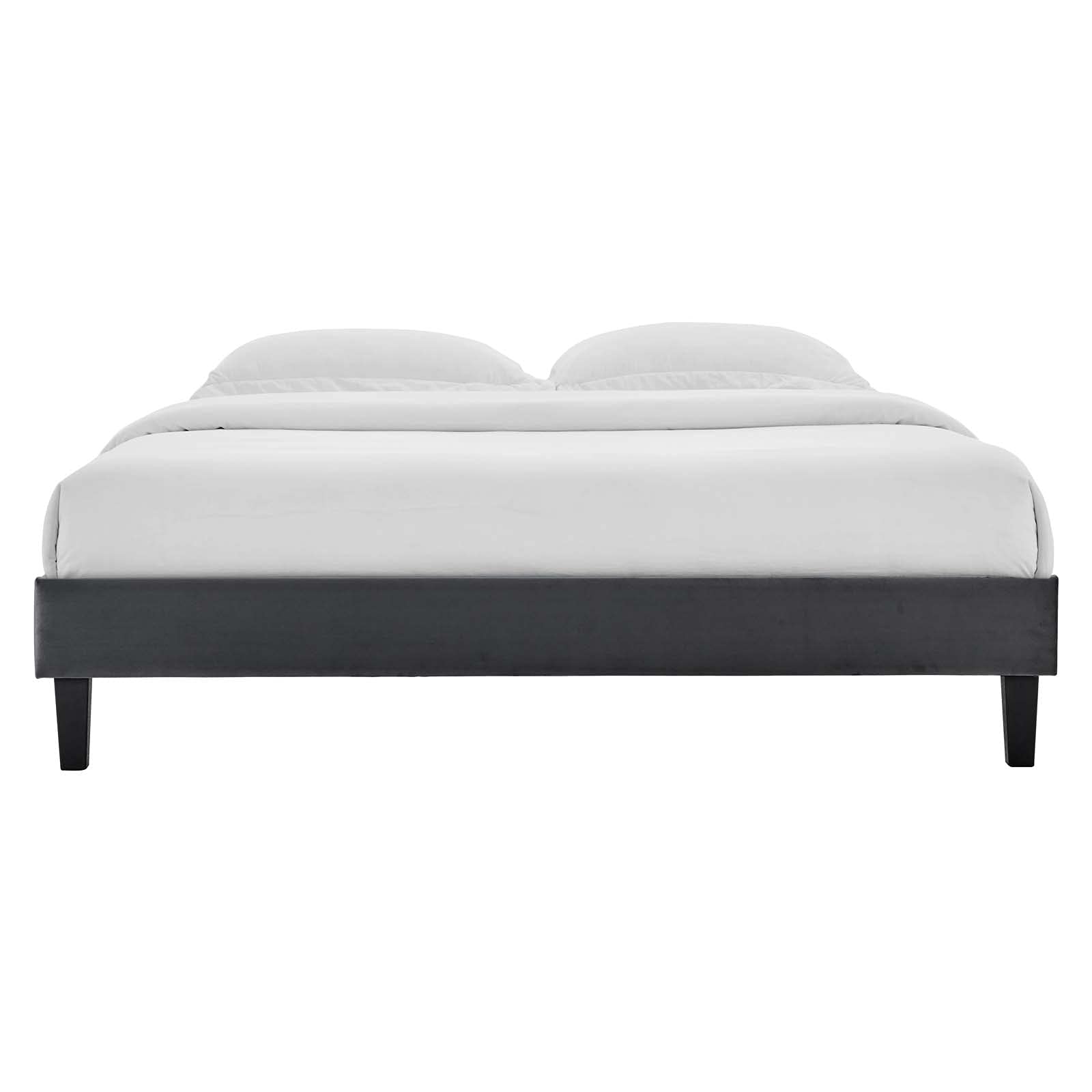 adjustable bed bases | CasaFoyer Reign King Performance Velvet Platform Bed Frame | Elegant Stain-Resistant Velvet | Sturdy Design | No Box Spring Needed | Supports Memory Foam, Latex, Innerspring, Hybrid Mattresses | Easy Assembly | 800 lb Weight Capacity | Charcoal | casafoyer.myshopify.com
