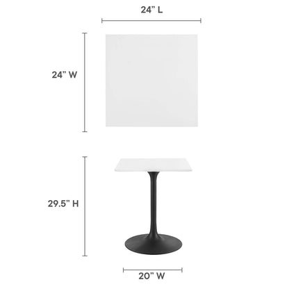 patio dining tables | CasaFoyer Lippa 24 Square Dining Table | Timeless Design | Chip-Resistant Finish | Metal Tapered Base | White Top | casafoyer.myshopify.com