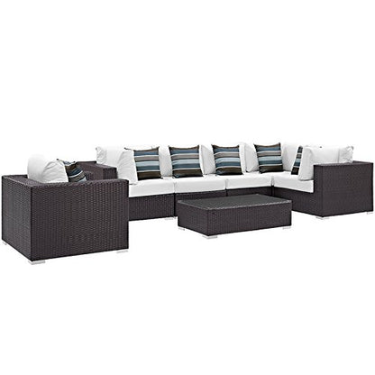 kitchen and dining room sets | CasaFoyer Convene Outdoor Sectional Set | Durable Rattan Weave | Weather-Resistant Cushions | Versatile Furniture for Patio, Backyard, Poolside | Includes 7 Pieces | casafoyer.myshopify.com