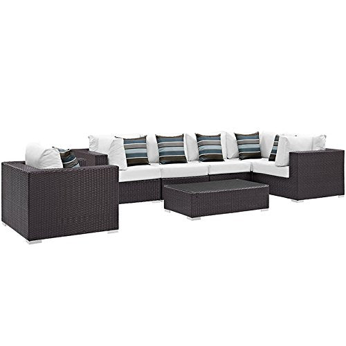 kitchen and dining room sets | CasaFoyer Convene Outdoor Sectional Set | Durable Rattan Weave | Weather-Resistant Cushions | Versatile Furniture for Patio, Backyard, Poolside | Includes 7 Pieces | casafoyer.myshopify.com