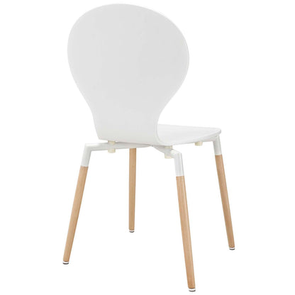 home office desk chairs | CasaFoyer Path Dining Chair | Sleek & Fluid Design | Comfortable Fiberboard Frame | Sturdy Beech Wood Legs | White | casafoyer.myshopify.com