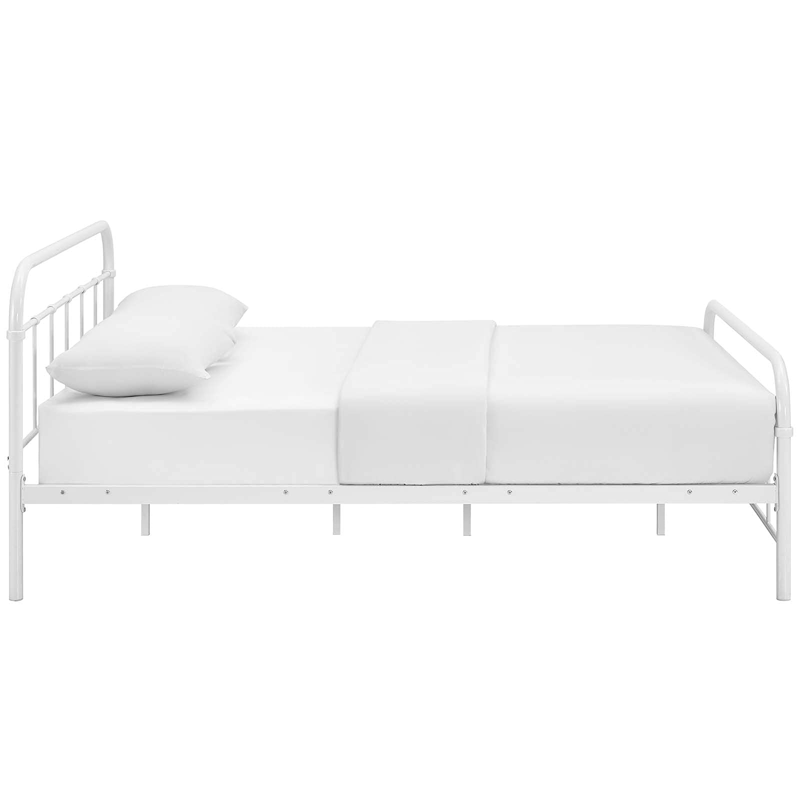 Bed | CasaFoyer Maisie Platform Bed | Vintage Farmhouse Style | Rustic Steel Piping | Sturdy Construction | Supports 1323 lbs | No Box Spring Needed | Mattress not included | casafoyer.myshopify.com