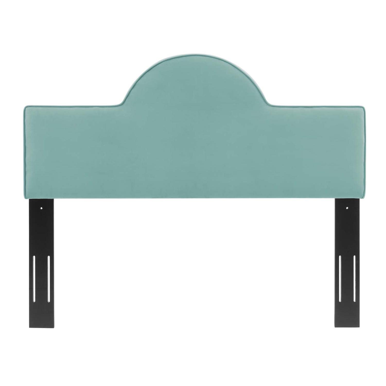 Bed | CasaFoyer Dawn Performance Velvet Twin Headboard | Sunrise Design | Stain-Resistant Upholstery | Cozy Foam Cushioning | Adjustable Height | Mint | casafoyer.myshopify.com