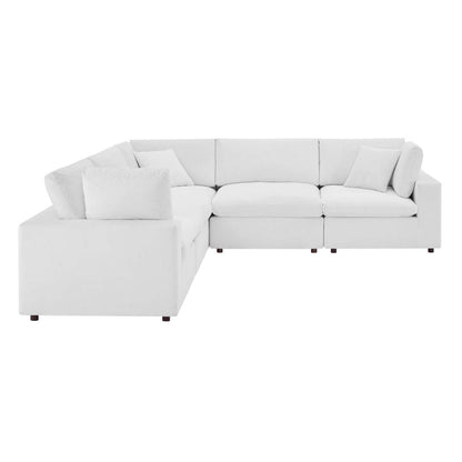 sofas | CasaFoyer Commix | Luxurious Sectional Sofa | Stain-Resistant Velvet | Solid Wood Construction | Foam Padded Cushions | 5-Piece Set | White | casafoyer.myshopify.com