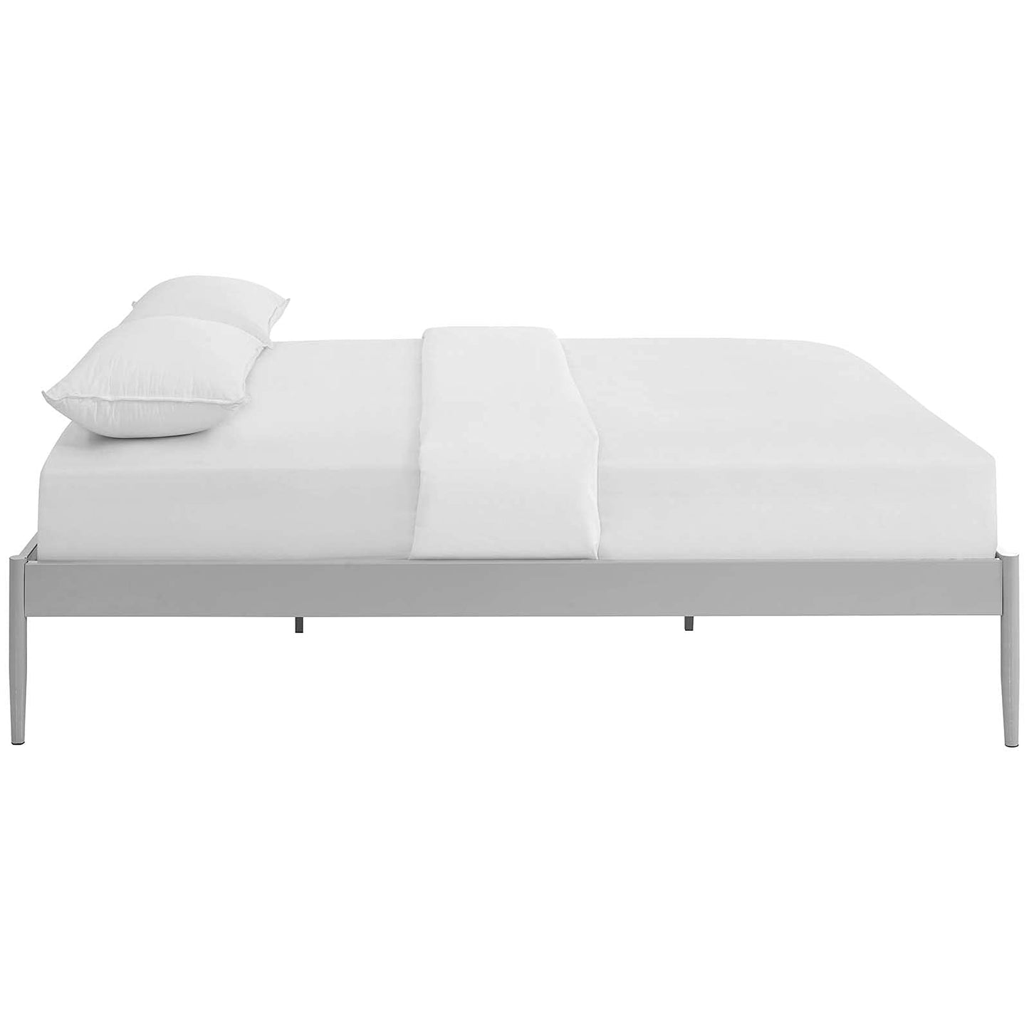 Bed | CasaFoyer  Elsie Queen Bed Frame | Birchwood Support System | Steel Frame | No Boxspring Needed | 1300 lbs Weight Capacity | Modern Design (Gray) | casafoyer.myshopify.com