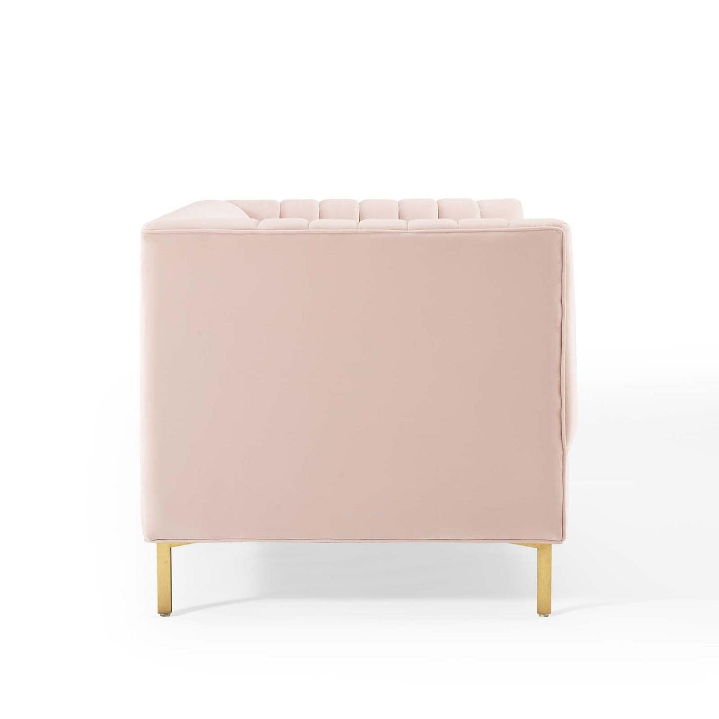 sofas | CasaFoyer Shift Channel Tufted Performance Velvet Loveseat | Elegant Two-Seater Couch for Living Room, Lounge, or Office | Stain-Resistant Upholstery | Gold Legs | Assembly Required | 600 lbs Weight Capacity | casafoyer.myshopify.com