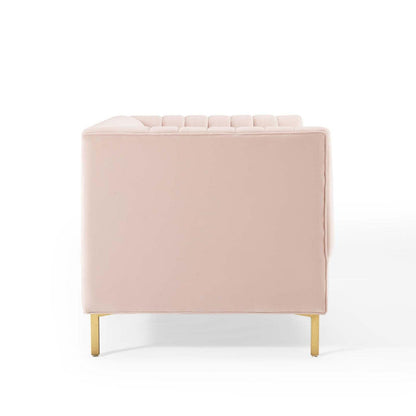 sofas | CasaFoyer Shift Channel Tufted Performance Velvet Loveseat | Elegant Two-Seater Couch for Living Room, Lounge, or Office | Stain-Resistant Upholstery | Gold Legs | Assembly Required | 600 lbs Weight Capacity | casafoyer.myshopify.com