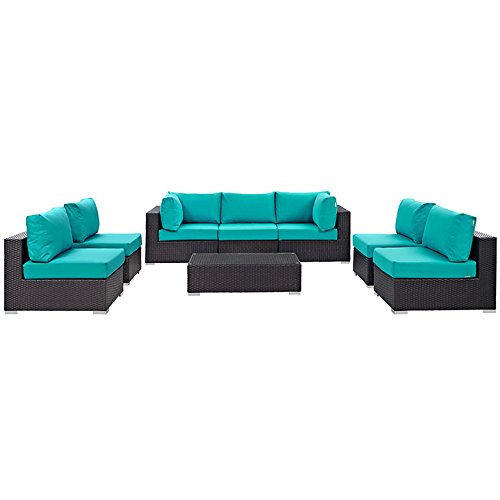 kitchen and dining room sets | CasaFoyer Convene Outdoor Sectional Set | Durable Rattan Weave | Weather-Resistant Cushions | 8-Piece Patio Furniture | casafoyer.myshopify.com