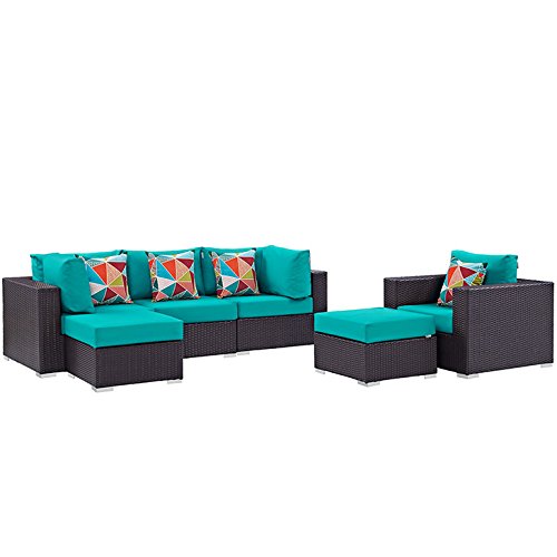 kitchen and dining room sets | CasaFoyer Convene Outdoor Sectional Set | Durable Rattan & Aluminum Frame | Weather-Resistant Cushions | Patio Sofa Set with Armchair, Armless, Corner Sections & Ottomans | casafoyer.myshopify.com