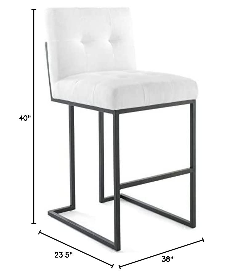 barstools | CasaFoyer Privy Bar Stool Set of 2 | Elegant Modern Design | Fabric Upholstery | Matte Black Stainless Steel Base | 331 lbs Weight Capacity | casafoyer.myshopify.com