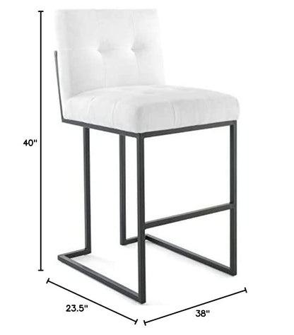 barstools | CasaFoyer Privy Bar Stool Set of 2 | Elegant Modern Design | Fabric Upholstery | Matte Black Stainless Steel Base | 331 lbs Weight Capacity | casafoyer.myshopify.com
