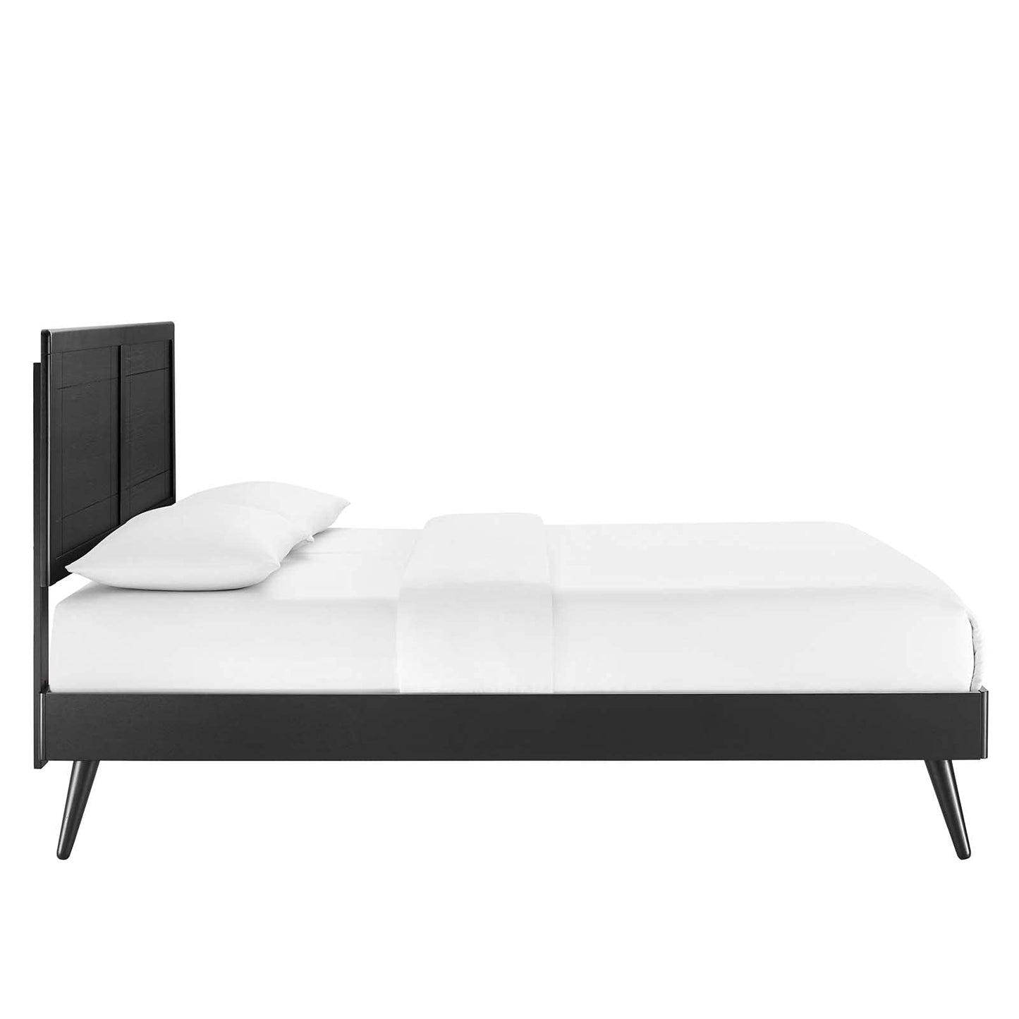 Bed | CasaFoyer Marlee Wood Full Platform Bed | Modern Design with Retro Touch | Durable Construction | No Box Spring Needed | Easy Assembly | 601 lbs Weight Capacity | casafoyer.myshopify.com
