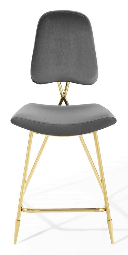 barstools | CasaFoyer Ponder Upholstered Performance Velvet Dining Room Counter Stool | Comfortable | Durable | Elegant | Gray | Supports up to 330 lbs | casafoyer.myshopify.com