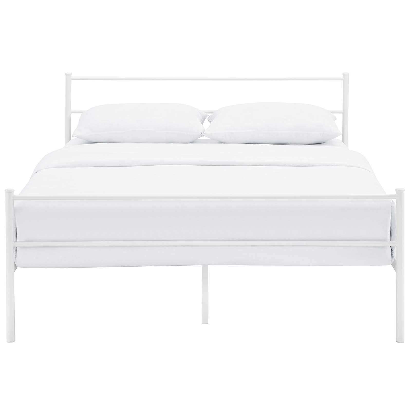 Bed | CasaFoyer Alina Platform Full Bed Frame | Rustic Charm | Sturdy Steel Frame | 1323 lbs Weight Capacity | No Box Spring Needed | Compatible with Memory Foam, Spring, Latex, Hybrid Mattresses | Mattress not included | casafoyer.myshopify.com