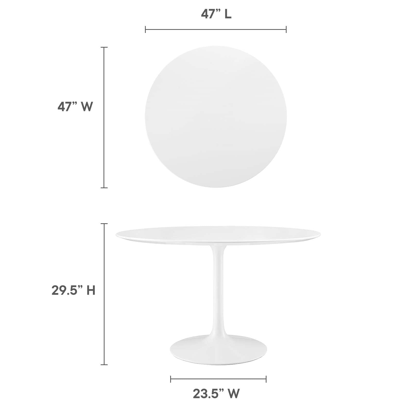 Dining Table | Lippa 47 Round Dining Table | Timeless Design | Organic Shape | Chip-Resistant Finish | Metal Tapered Base | White Top | casafoyer.myshopify.com