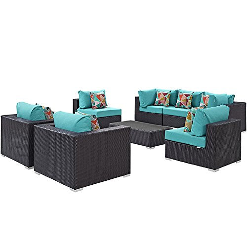 kitchen and dining room sets | CasaFoyer Convene Outdoor Sectional Set | Durable Rattan & Aluminum Frame | Weather-Resistant Cushions | Patio Sofa Set with Coffee Table & Armless/Armchair/Corner Sections | casafoyer.myshopify.com