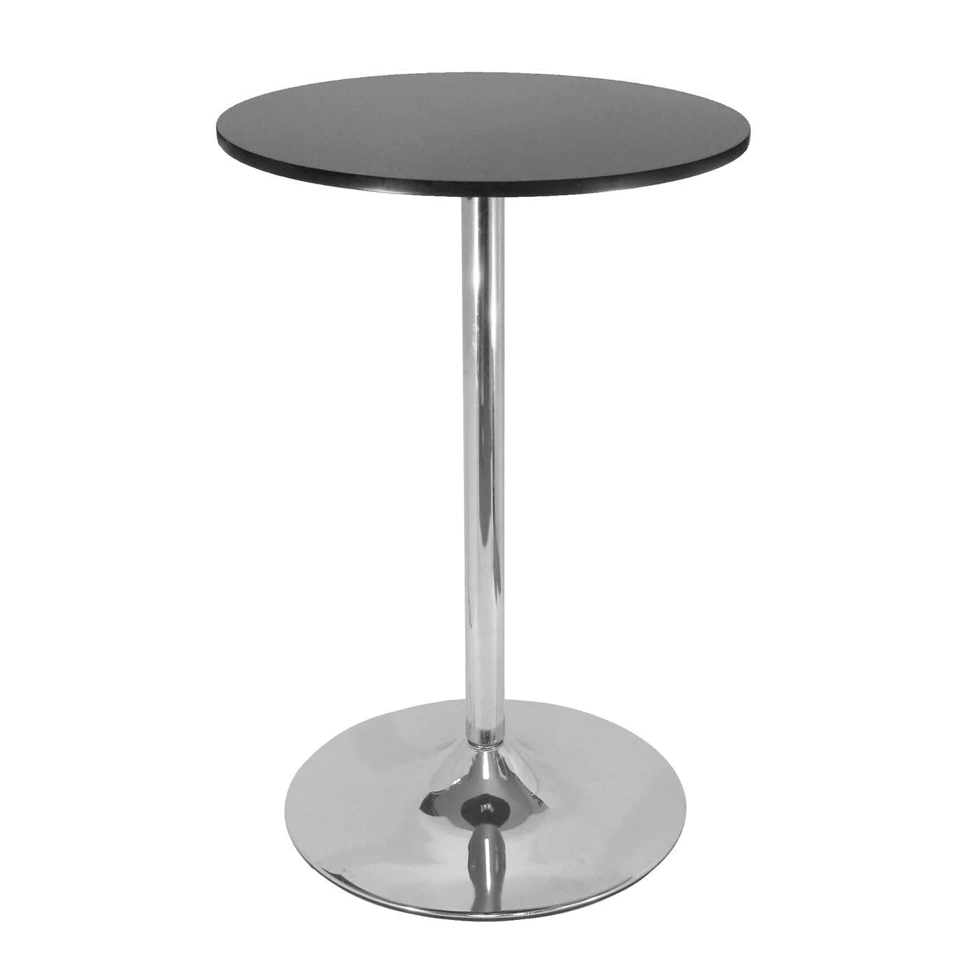 TABLE | Ergode  Wood Spectrum Pub Table | Modern Style | 28.7 Round | Black & Chrome | Stable & Compact Design | Easy Assembly | Ideal for Dining & Social Gatherings | casafoyer.myshopify.com