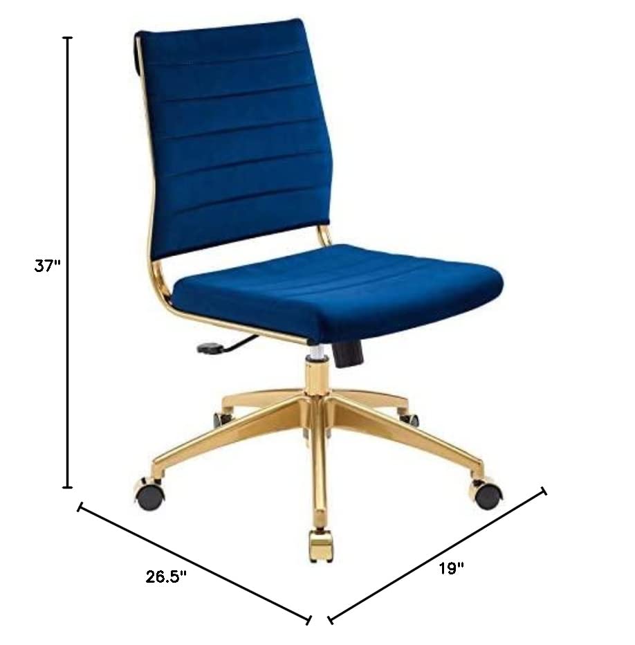 home office desk chairs | CasaFoyer Jive Armless Mid Back Office Chair | Stylish, Functional, Comfortable | Stain-Resistant Velvet Upholstery | Chrome-Plated Aluminum Base | Dual-Wheel Casters | Tension Knob & Tilt Lock | Perfect for Office | casafoyer.myshopify.com
