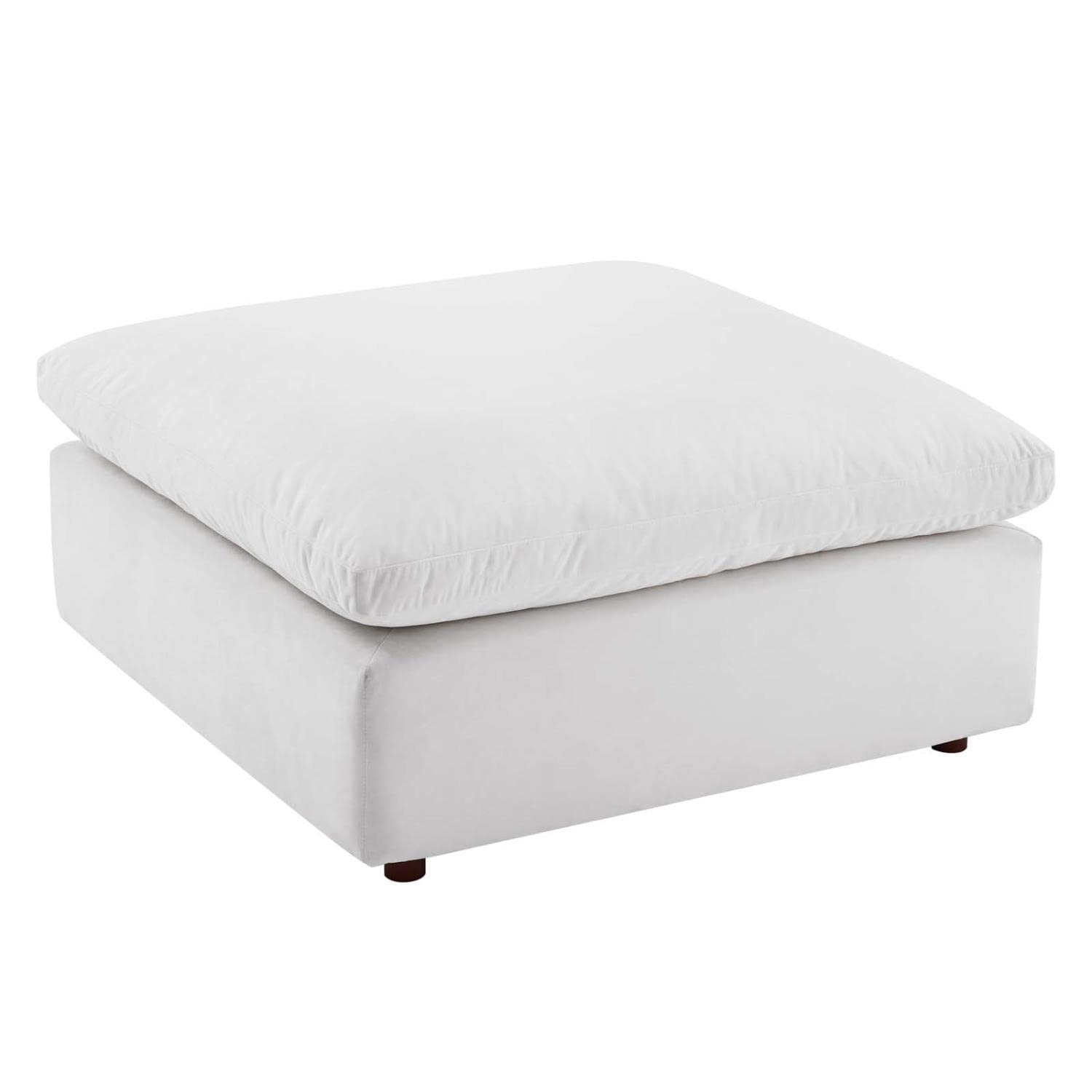 kitchen and dining room sets | CasaFoyer Commix Ottoman | Plush, Stylish & Comfortable | Performance Velvet | Solid Wood | Foam Padding | Duck Down Cushions | Ideal for Living Room, Family Room or Game Room | Plastic Foot Glides | White | casafoyer.myshopify.com