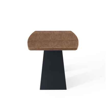 patio dining tables | CasaFoyer Elevate 71 Dining Room Table | Walnut Veneer Top | Matte Black Iron Base | Non-Marking Foot Caps | Sophisticated & Elegant Design | casafoyer.myshopify.com