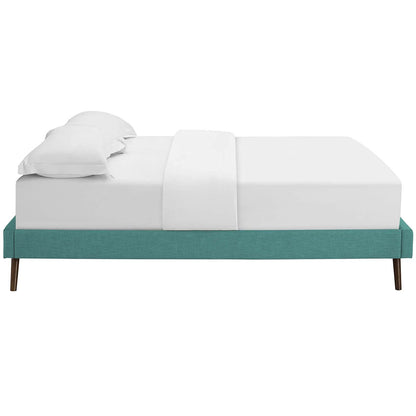 Bed | CasaFoyer Loryn Platform Bed | Solid Wood Frame | Polyester Upholstery | Tapered Legs | No Box Spring Needed | King Size | Memory Foam Compatible | casafoyer.myshopify.com