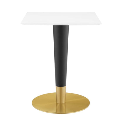 patio dining tables | CasaFoyer Zinque Dining Table | Modern Mid-Century Design | 24 Square | Black/Gold Base | Easy to Clean | Non-Marking Ring | Assembly Required | casafoyer.myshopify.com