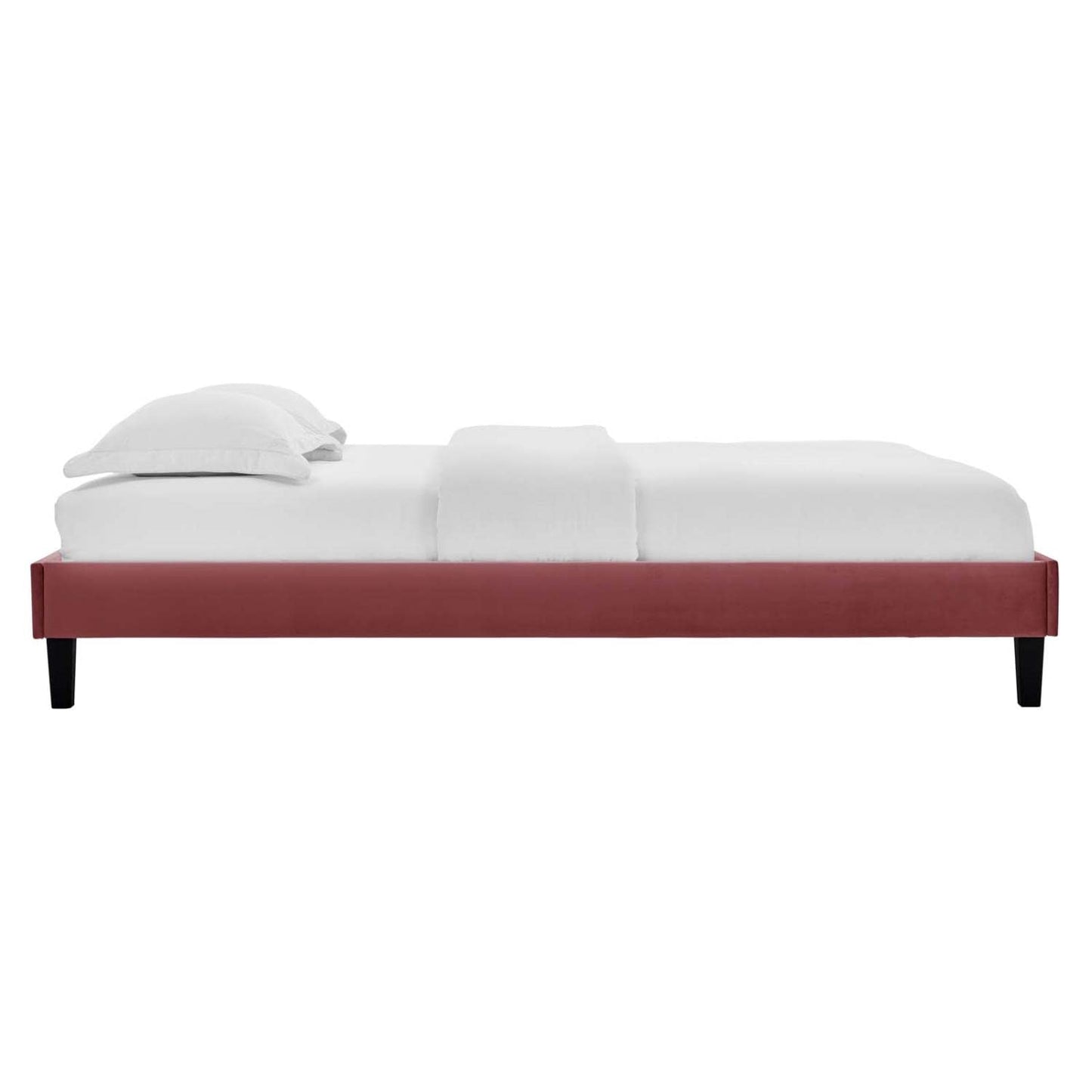 adjustable bed bases | CasaFoyer Reign Performance Velvet King Platform Bed Frame | Stain-Resistant Luxury Upholstered Bed | Poplar Wood Slat Support System | Dusty Rose | casafoyer.myshopify.com