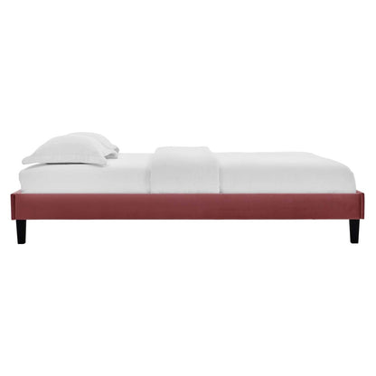 adjustable bed bases | CasaFoyer Reign Performance Velvet King Platform Bed Frame | Stain-Resistant Luxury Upholstered Bed | Poplar Wood Slat Support System | Dusty Rose | casafoyer.myshopify.com