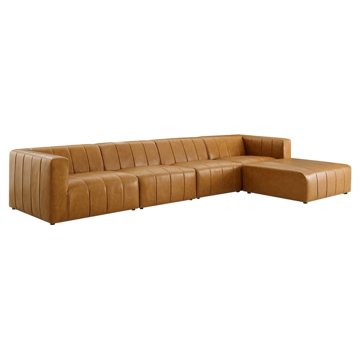 kitchen and dining room sets | CasaFoyer Bartlett Vegan Leather 5-Piece Sectional Sofa | Retro Modern Style | Vegan Leather Upholstery | Dense Foam Padding | Modular Connectors | Non-Marking Foot Caps | Weight Capacity 331 lbs | casafoyer.myshopify.com