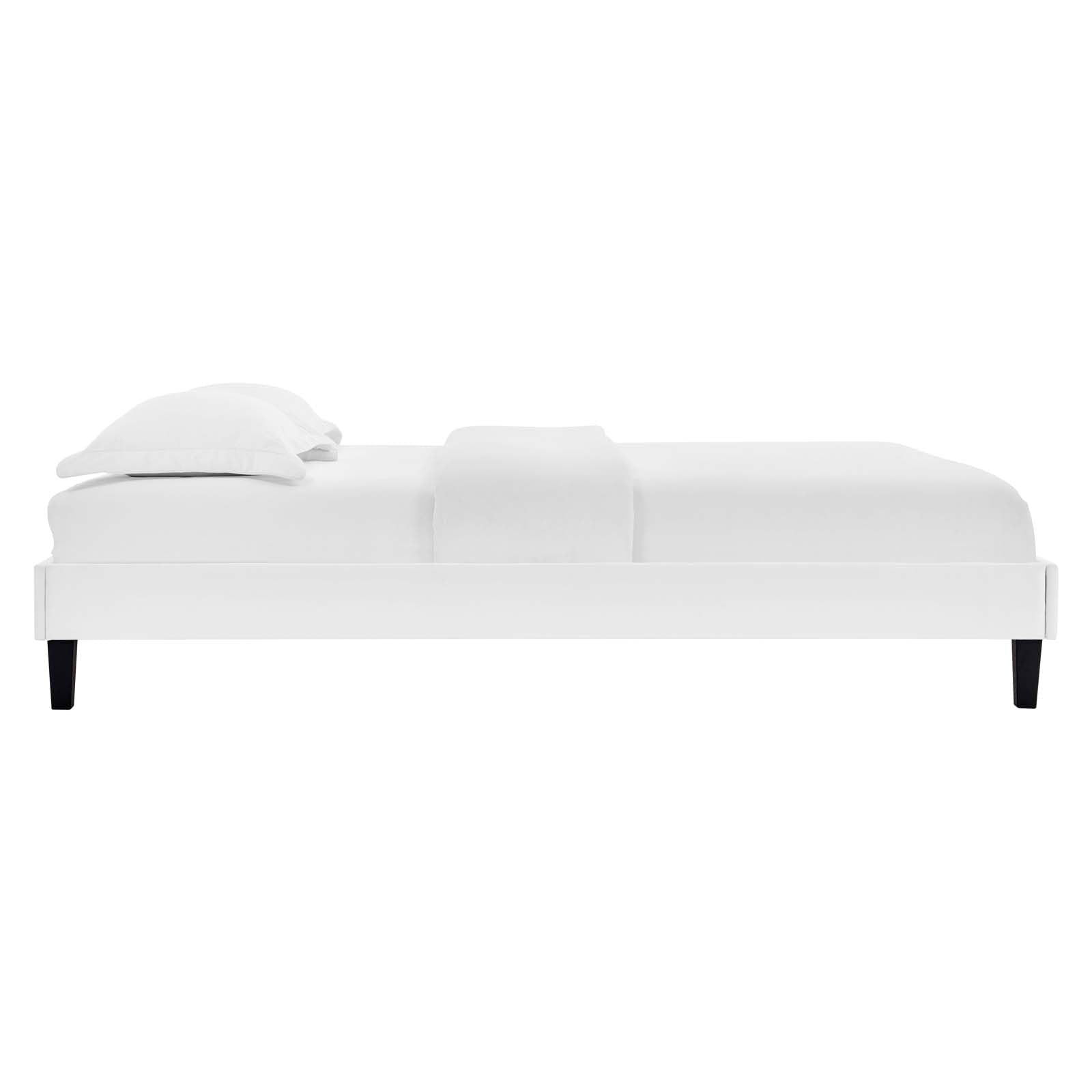 adjustable bed bases | CasaFoyer Reign Performance Velvet Full Platform Bed Frame | Stain-Resistant | Luxurious Upholstery | Stable & Sturdy | No Box Spring Needed | White | casafoyer.myshopify.com
