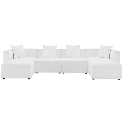 executive chairs | CasaFoyer Outdoor Patio Saybrook Upholstered 6-Piece Sectional Sofa | Comfortable & Stylish | All-Weather & UV-Resistant | French Piping | Aluminum Frame | 300 lbs Weight Capacity | casafoyer.myshopify.com