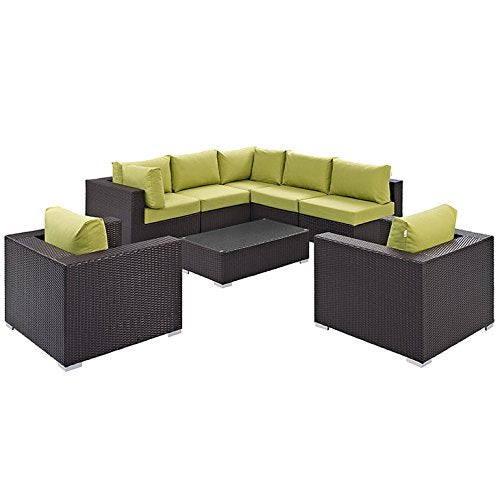 kitchen and dining room sets | CasaFoyer Convene Outdoor Sectional Set | Synthetic Rattan | All-Weather Cushions | Adjustable & Versatile | Patio Sofa, Coffee Table, Armless & Corner Sections | casafoyer.myshopify.com