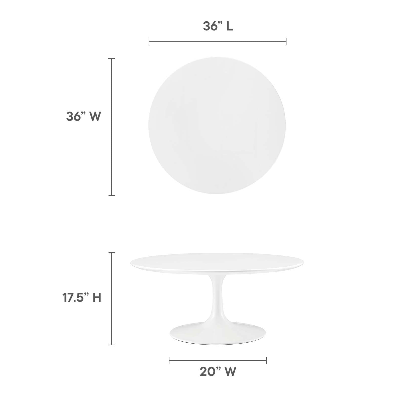 TABLE | Lippa 36 Coffee Table | Iconic Modern Design | Scratch-Resistant Finish | White | casafoyer.myshopify.com